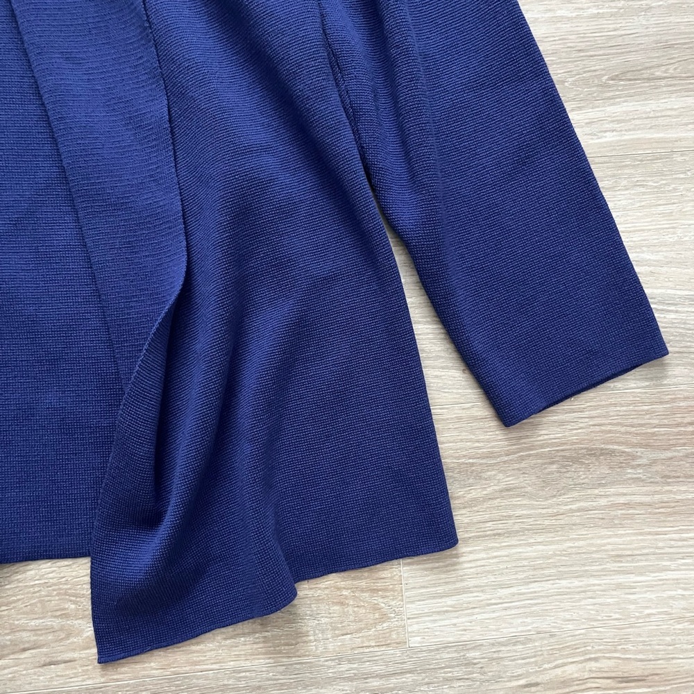 Eileen Fisher Women’s Silk Blend Drape Collar Knit Cardigan Iris - Size XL - Picture 3 of 7